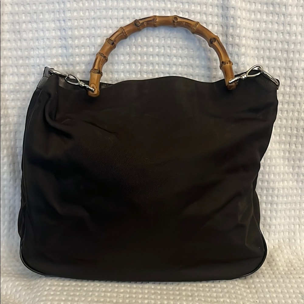 Gucci bamboo black nylon tote/hand bag - Picture 14 of 14